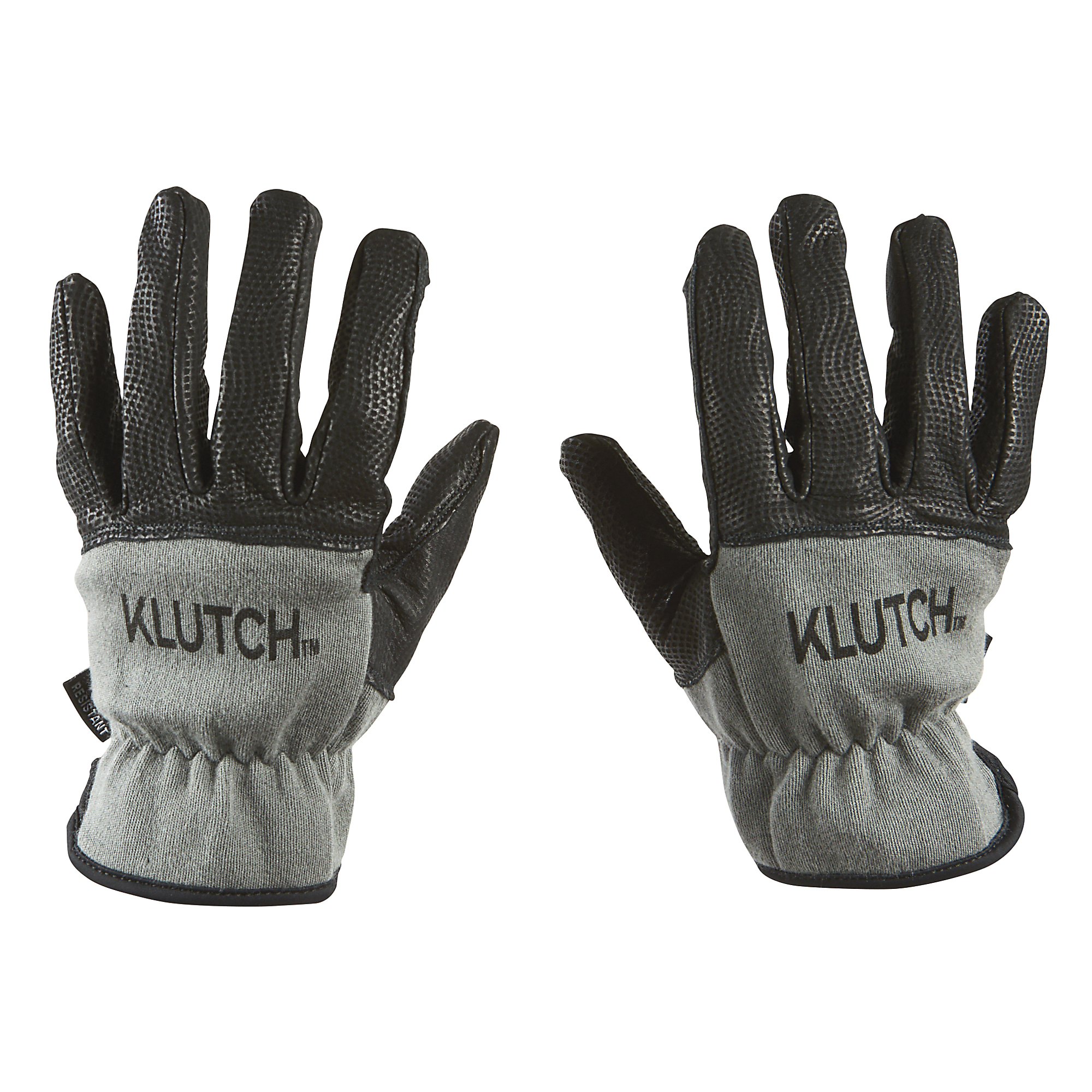 Klutch Leather Heat-Resistant Gloves, Black/Gray